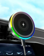 RGB Light Car Magnetic Phone Holder  Wireless Charger for phone Fast Charging Dock