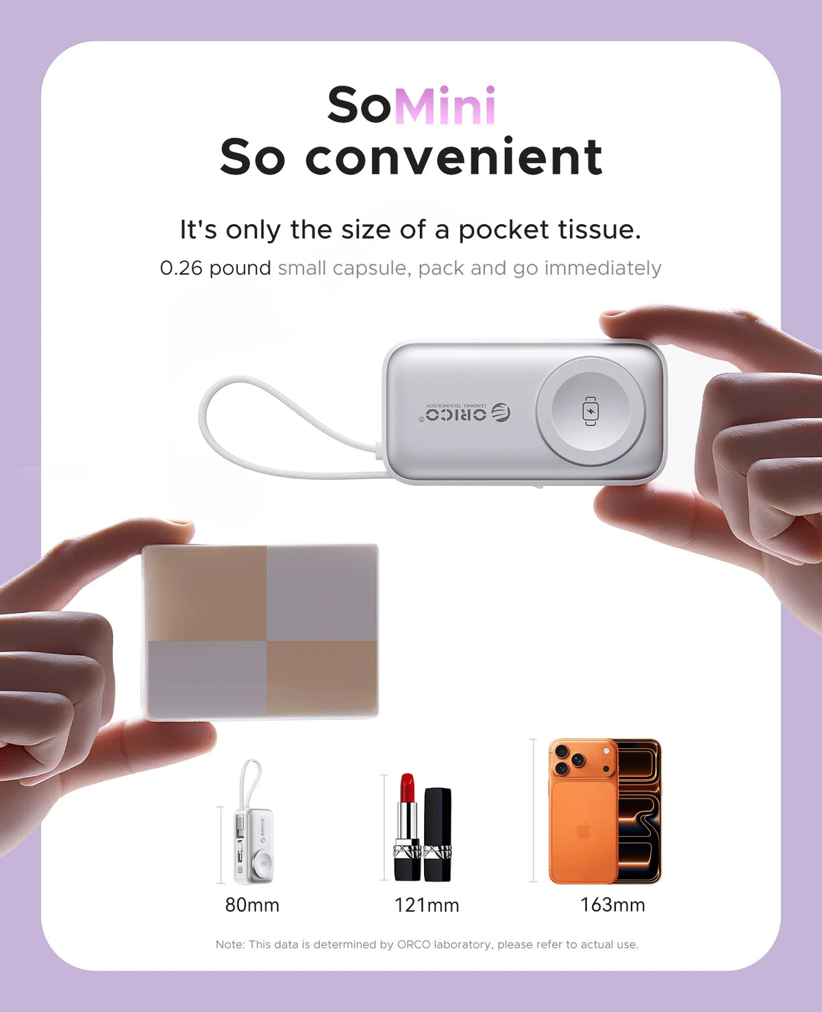 22.5W Mini Power Bank 5000Mah Built-In USB-C Cable Pocket-Sized Smaller Fast Charging Portable for Iphone 17 Samsung S25
