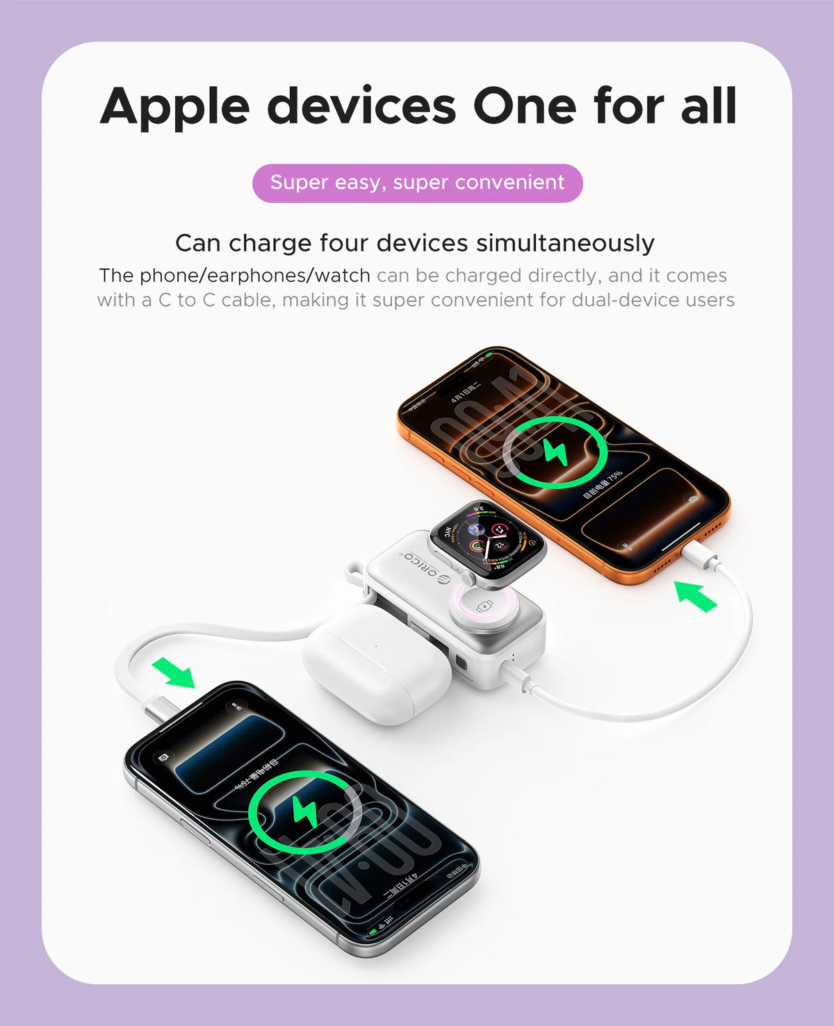 22.5W Mini Power Bank 5000Mah Built-In USB-C Cable Pocket-Sized Smaller Fast Charging Portable for Iphone 17 Samsung S25