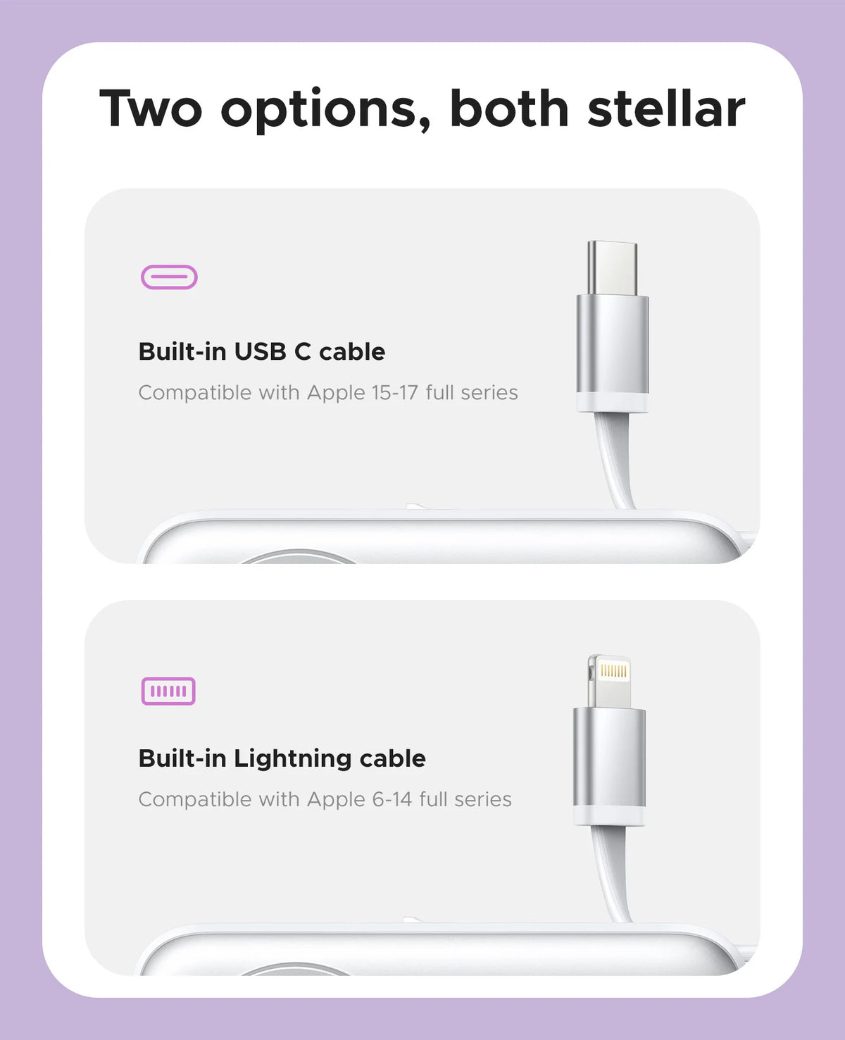 22.5W Mini Power Bank 5000Mah Built-In USB-C Cable Pocket-Sized Smaller Fast Charging Portable for Iphone 17 Samsung S25