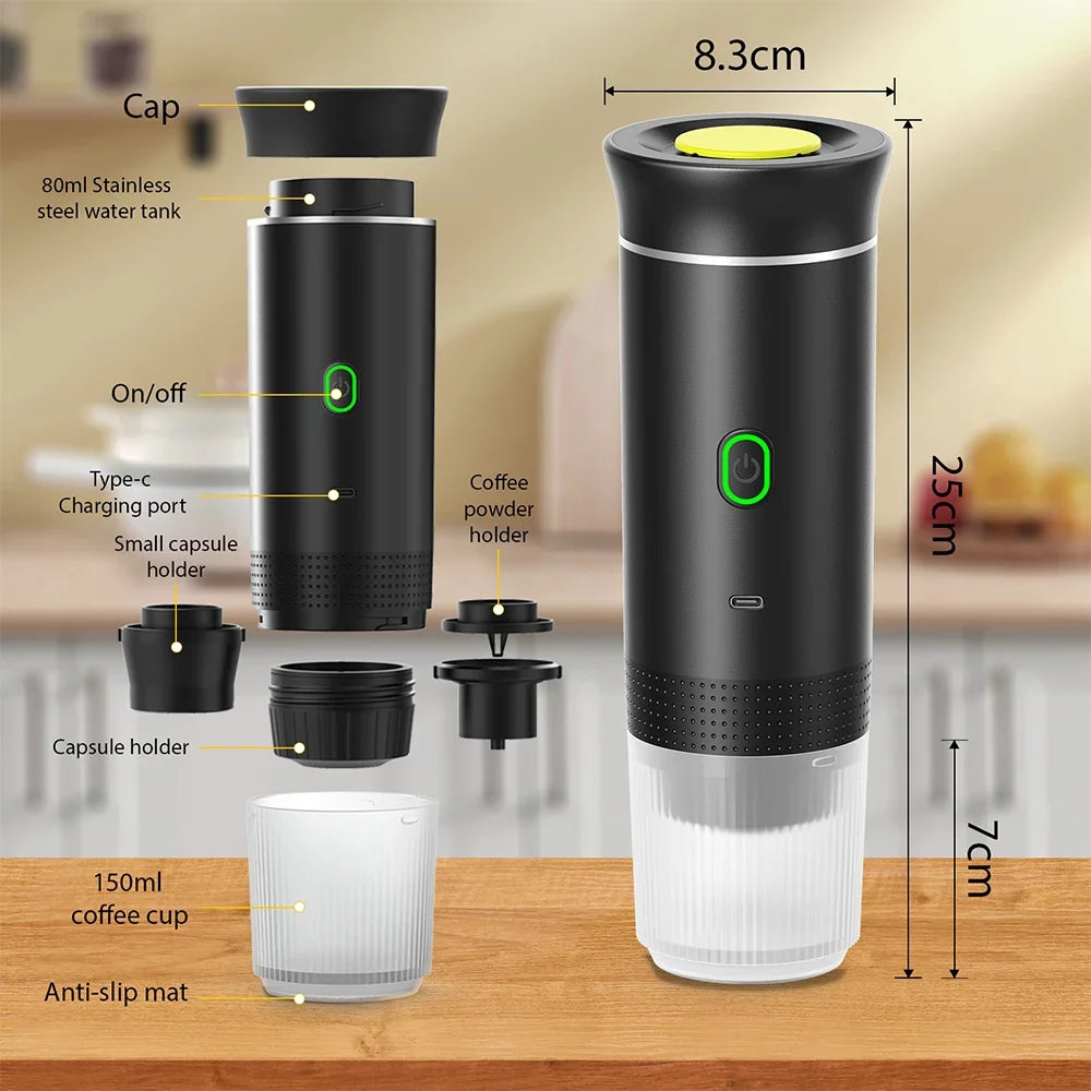 Electric Coffee Machine Travel Handy 3 In1 Espresso Portable Coffee Espresso Maker Machine Cafe Portable Capsule Coffee Machine