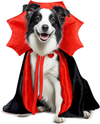Medium Dog Halloween Costumes - Vampire Cape for American Bulldogs and Border Collies, Size M Red/Black